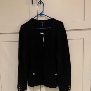 Aqua Black Knit Sweater